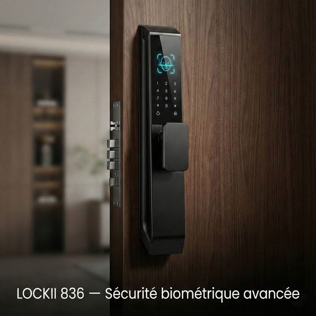 LOCKII 836 à reconnaissance faciale installée sur une porte