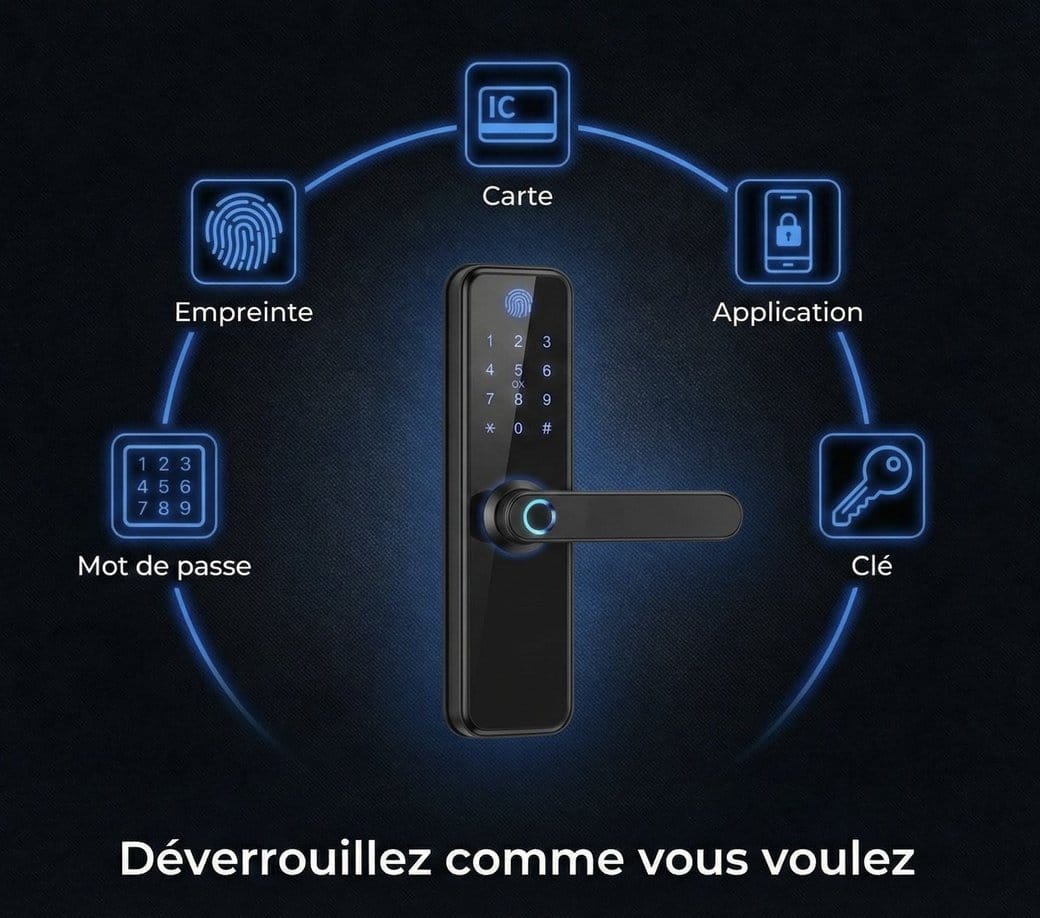 LOCKII 630 Pro : déverrouillez par empreinte, carte, application, clé ou mot de passe
