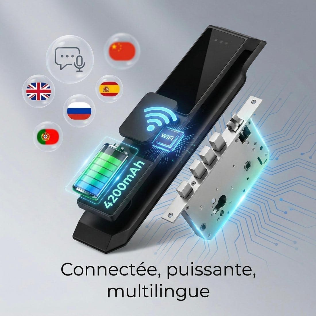 LOCKII 836 : batterie 4200mAh, WiFi et support multilingue